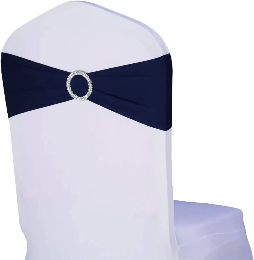 Spandex Chair Band - Navy Blue with Buckle