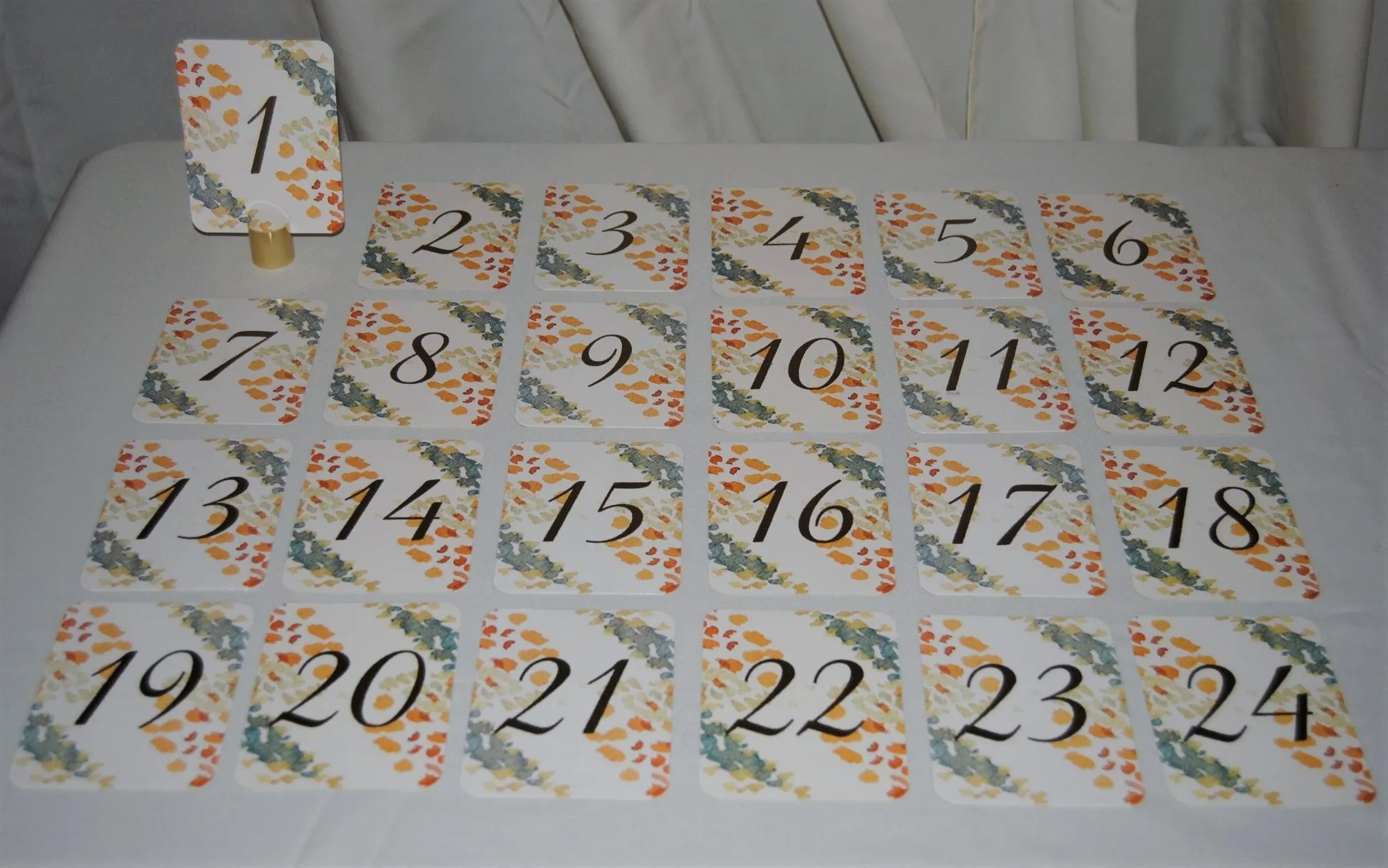 Table Numbers Set - Earth Tones 1 - 24