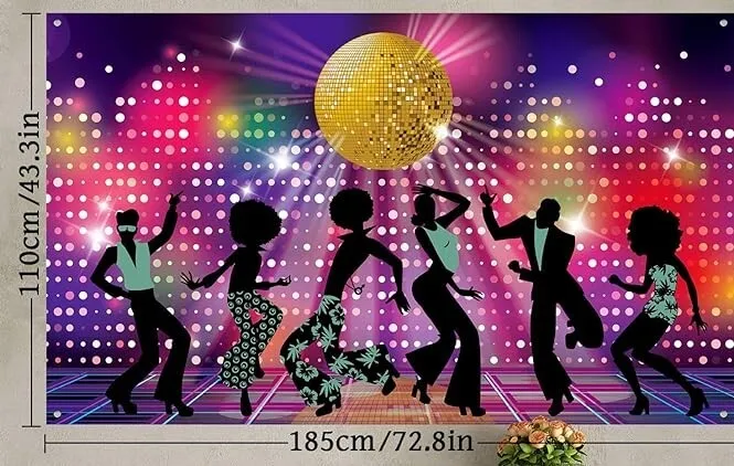 Backdrop - Retro Disco Party 72.8" W x 43.3" H
