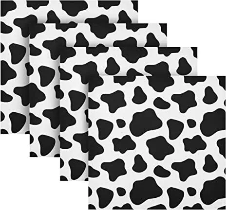 Napkin - 20" x 20" Satin - Cow Print 