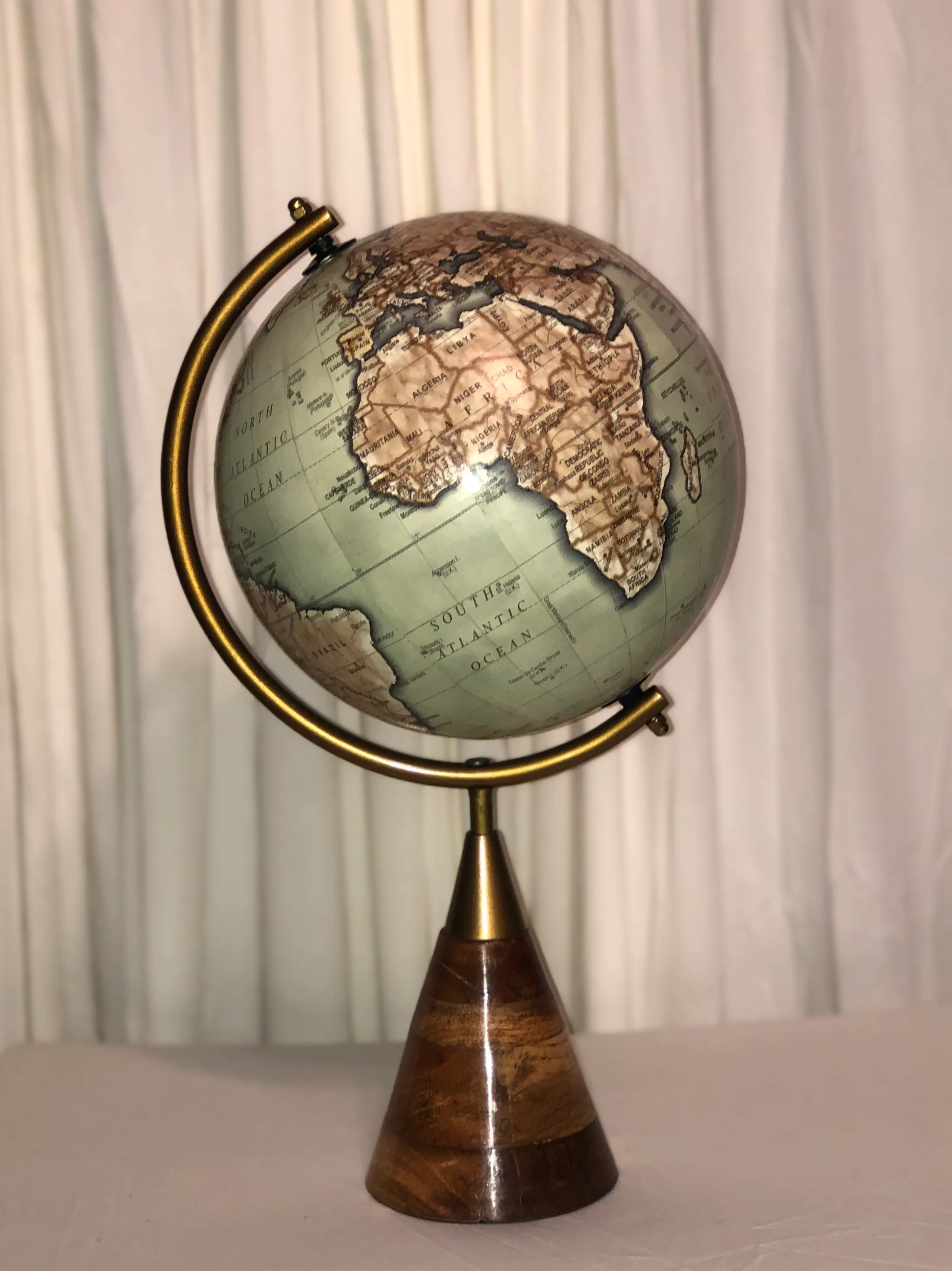 Globe - Gold and Wood Trim