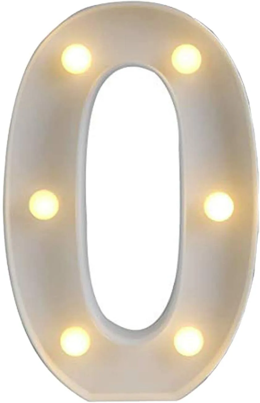 Small LED Marquee Light Up Number 0