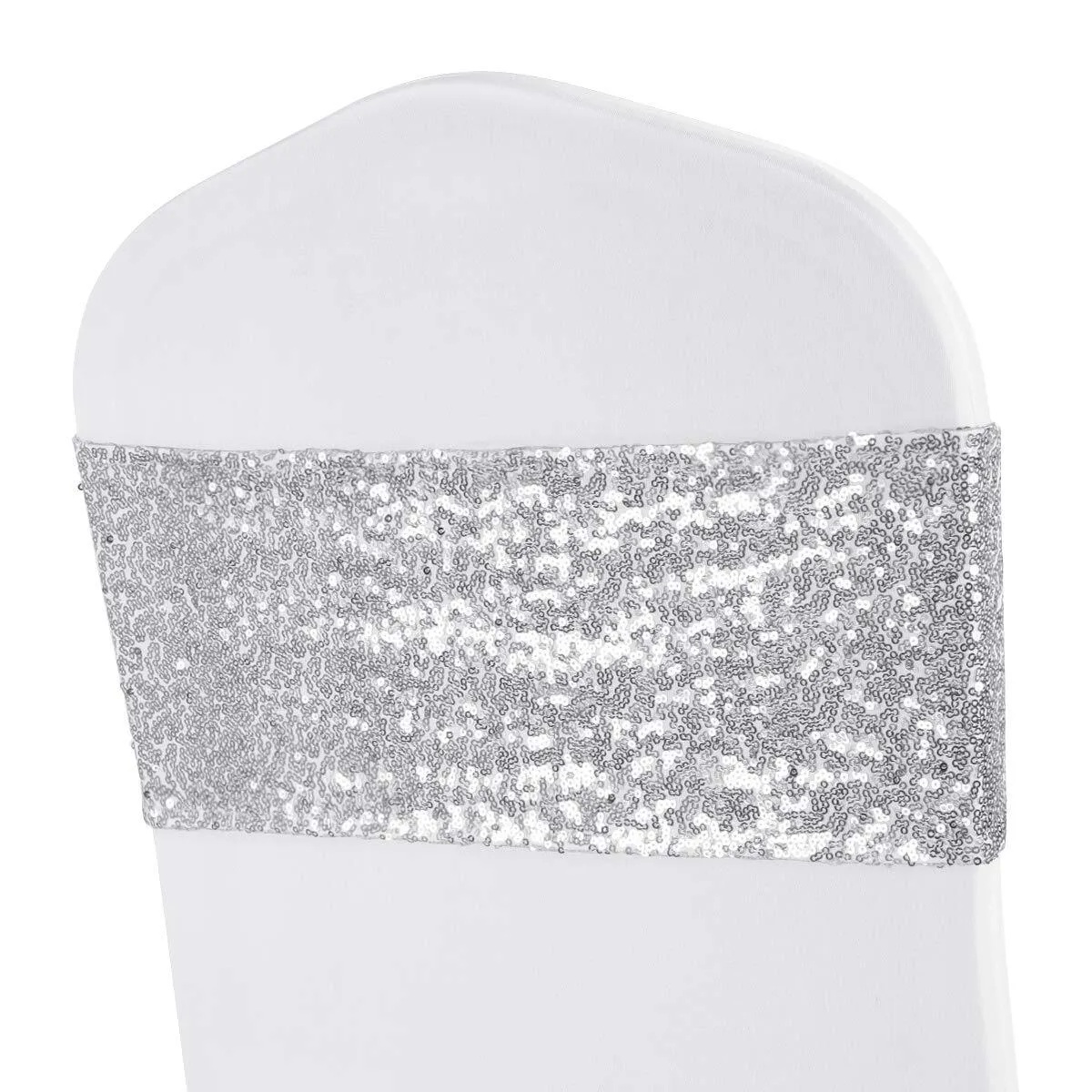 Spandex Chair Band - Silver Sequin