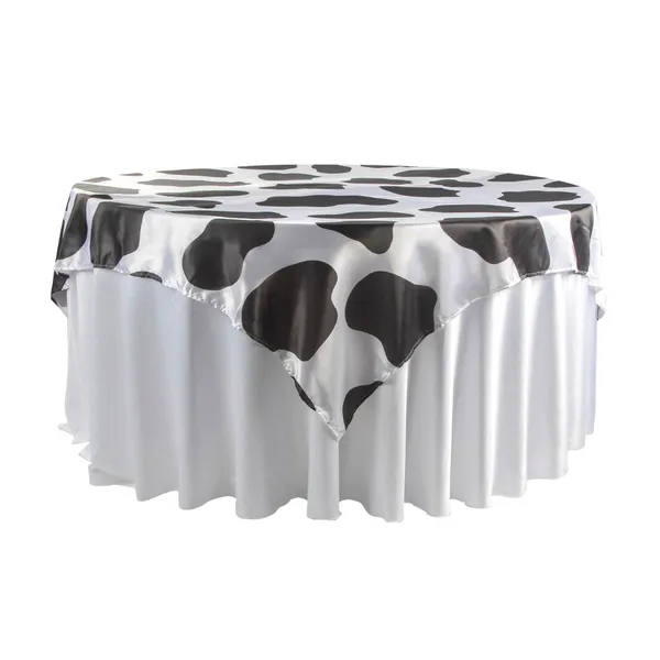 72" x 72" Satin Square Overlay - Cow Print
