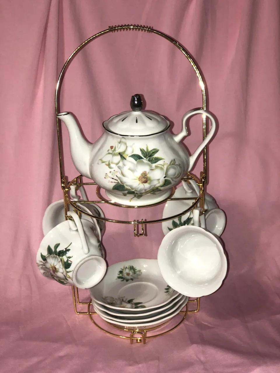 Tea Set - Floral Tea Set with Stand