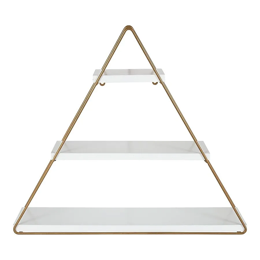 Cupcake or Dessert Stand - White and Gold Triangular Stand
