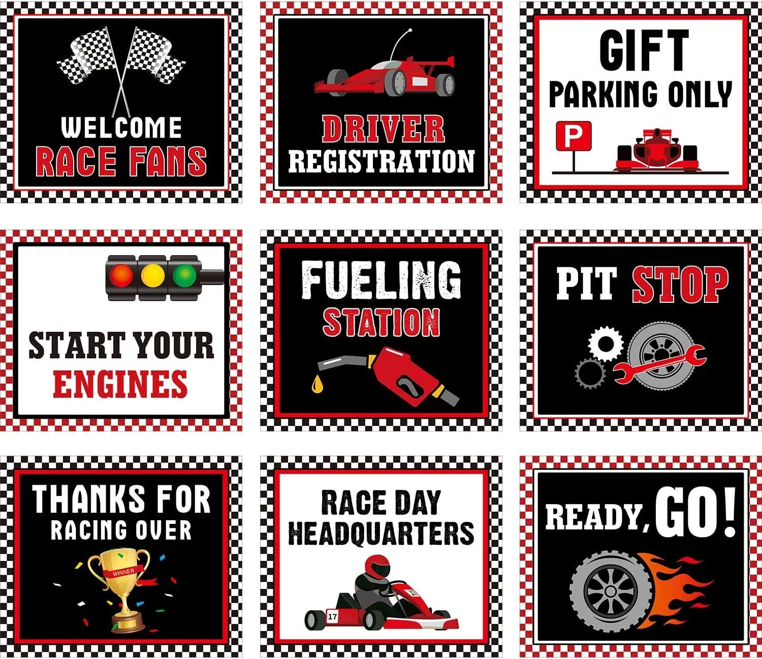 Race Car Theme Laminated Sign(s)