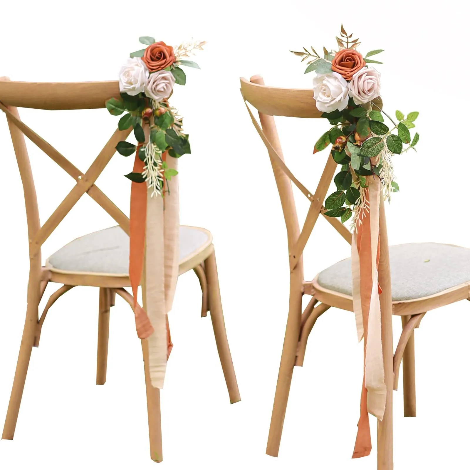 Artificial Aisle Pew Flower Arrangement - Terra Cotta