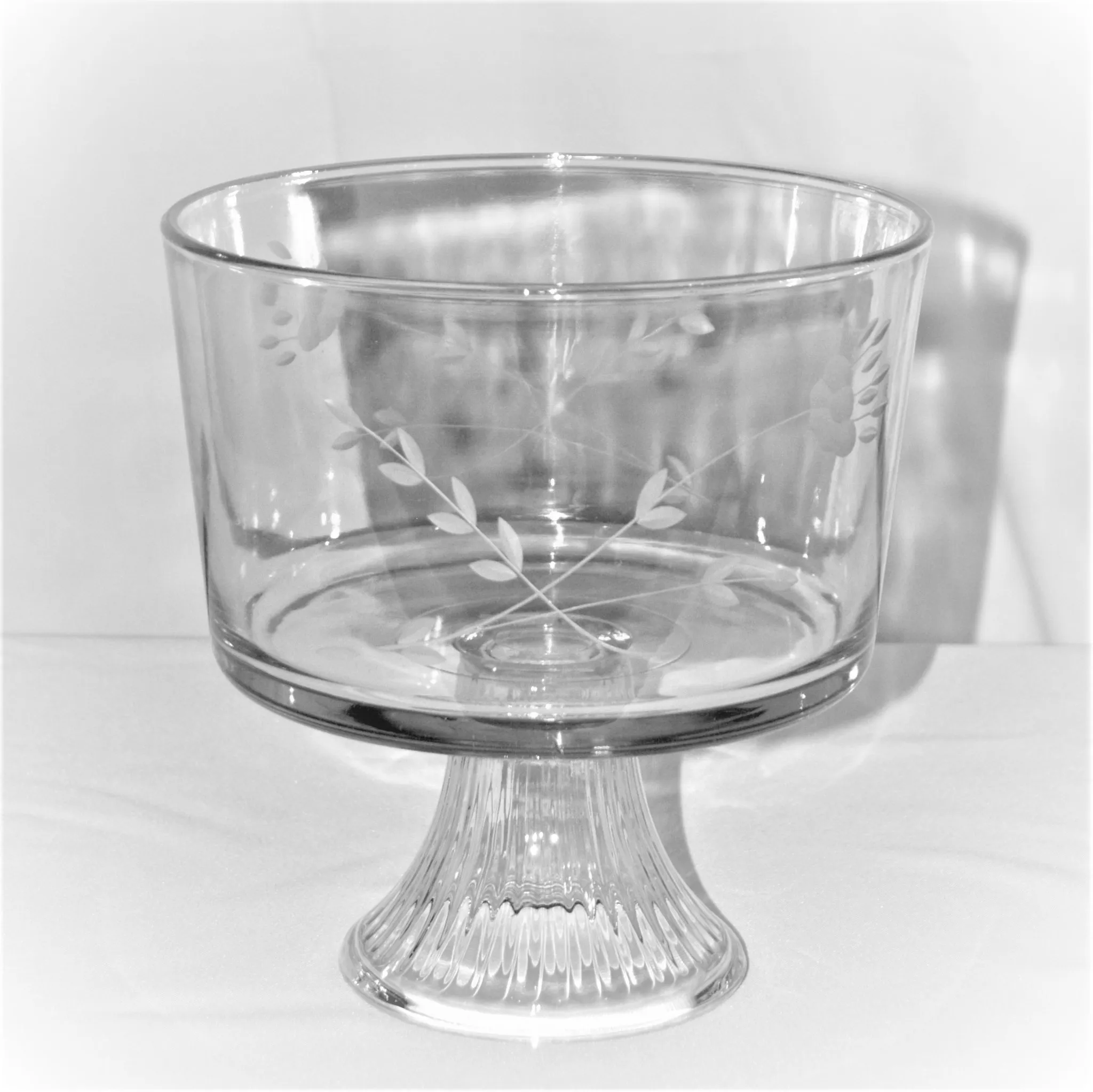 Etched Glass Trifle Bowl
