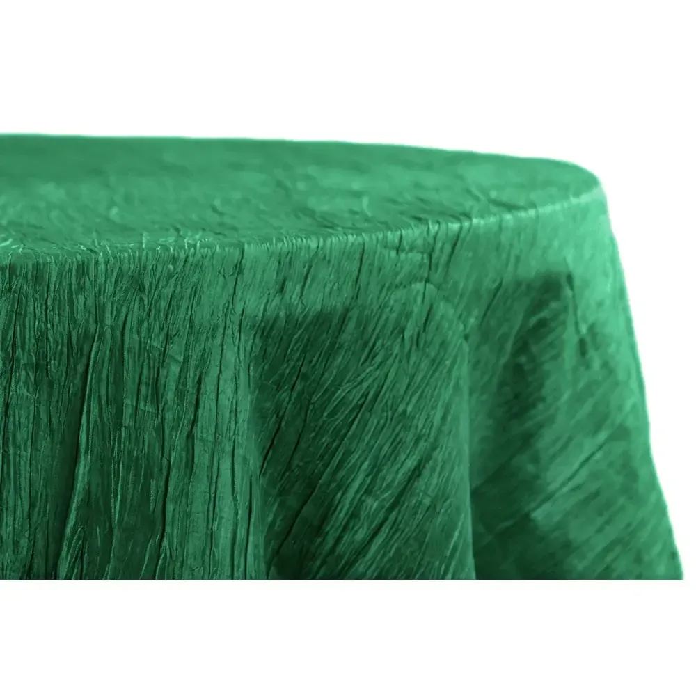 Tablecloth - Round 132" Crinkle Taffeta - Emerald Green