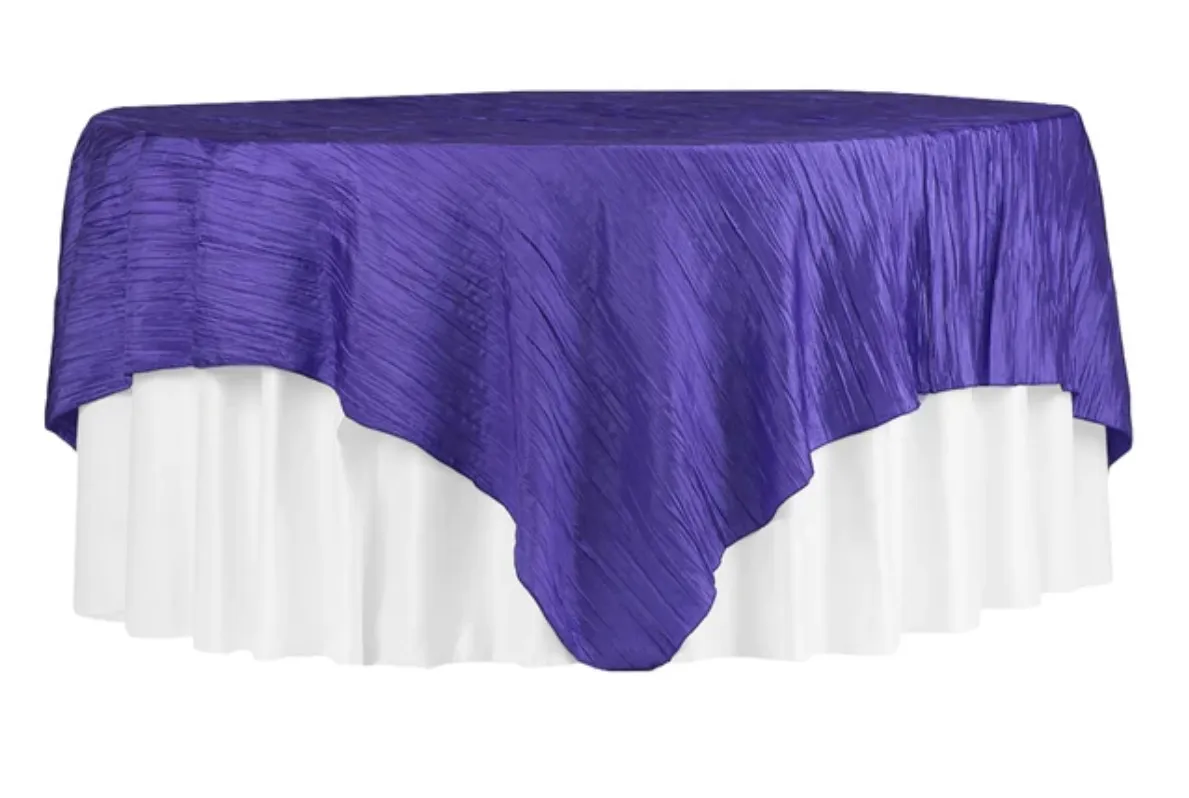 85" Crinkle Taffeta Square Overlay - Purple