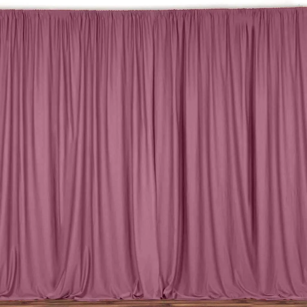 Curtain - 8' H x 5' W Polyester Backdrop - Dusty Rose
