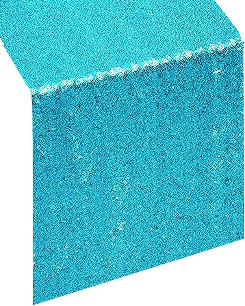 Table Runner 12" x 108" Sequin - Turquoise 