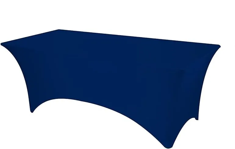 Tablecloth - 8' Spandex Rectangular Fit - Navy Blue