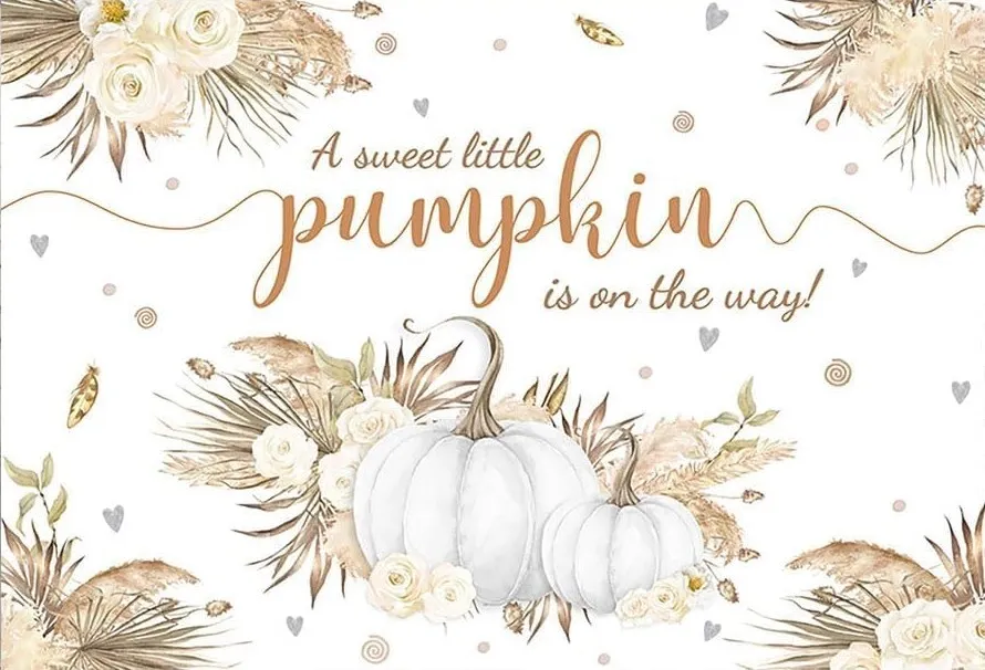 Backdrop - A Sweet Little Pumpkin Is on The Way 8' x 6' 