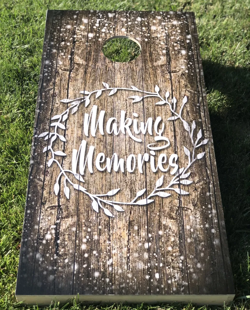 Game - Cornhole with Brown Woodgrain Style wrap