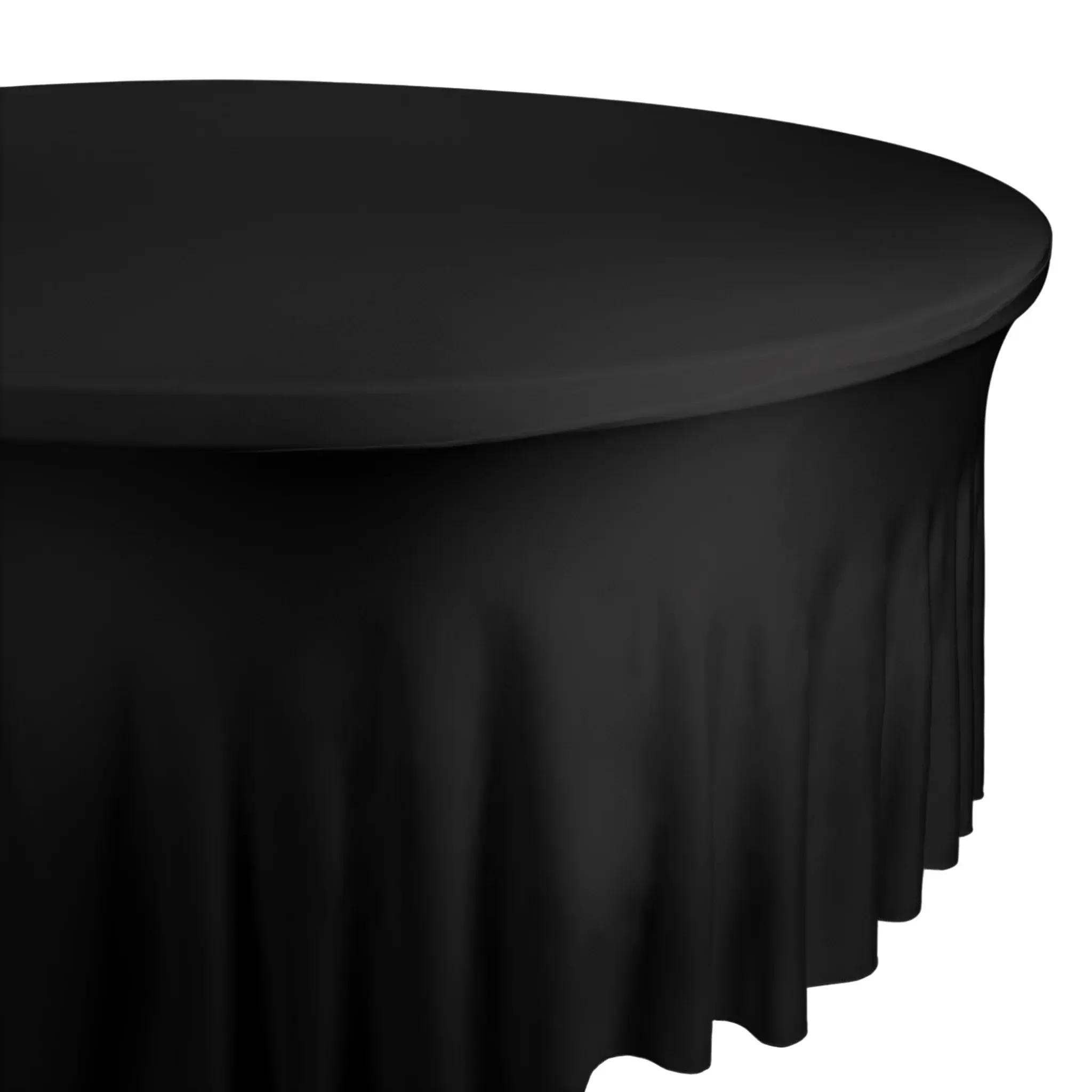 Tablecloth - 5' Spandex Round Wavy - Black