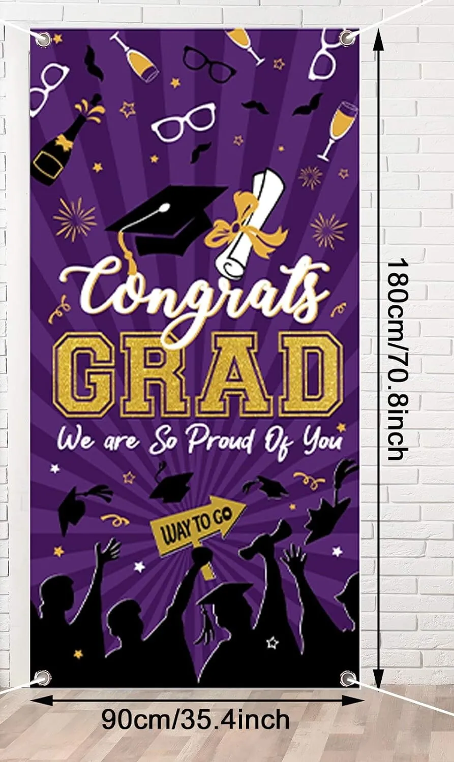 Congrats Grad Banner - Purple