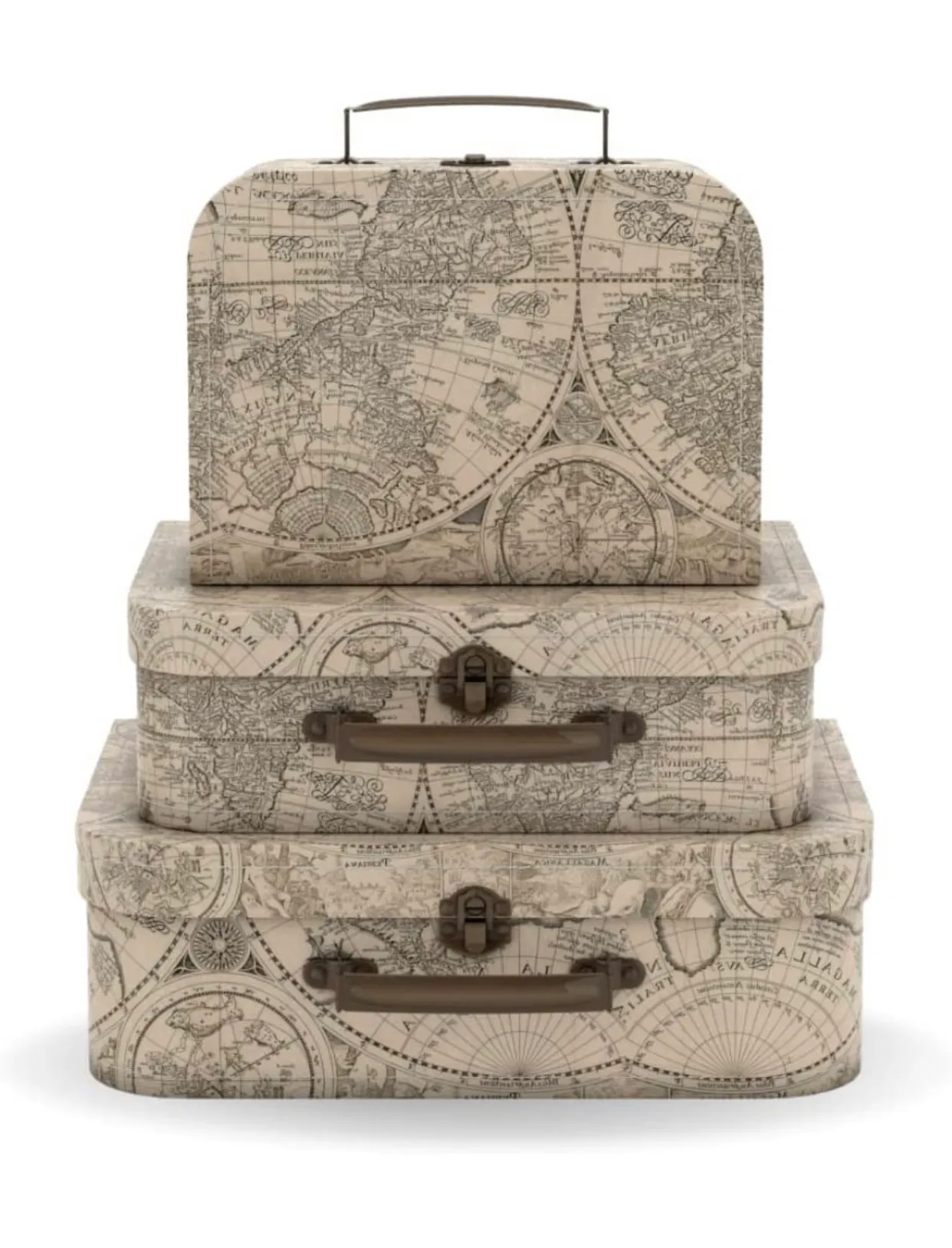 Luggage - Set of 3 Decorative Travel Theme Suitcases