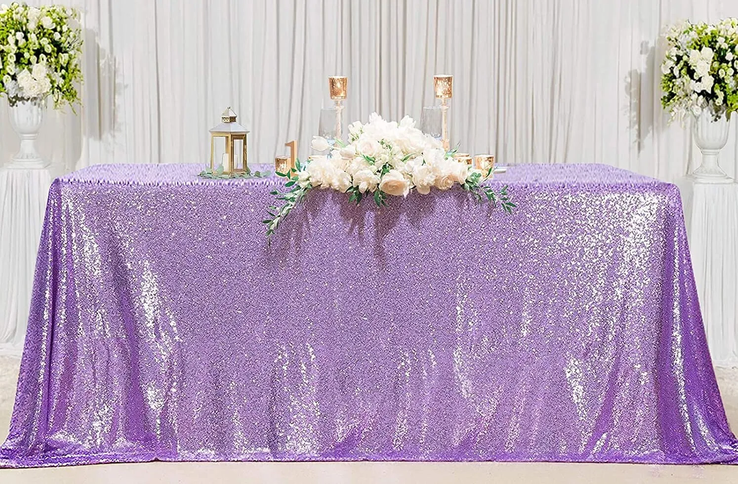 Tablecloth - Rectangular 60" x 102" Sequin - Lavender