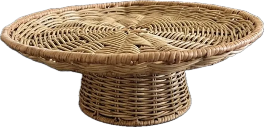 Woven Pedestal Serving Stand