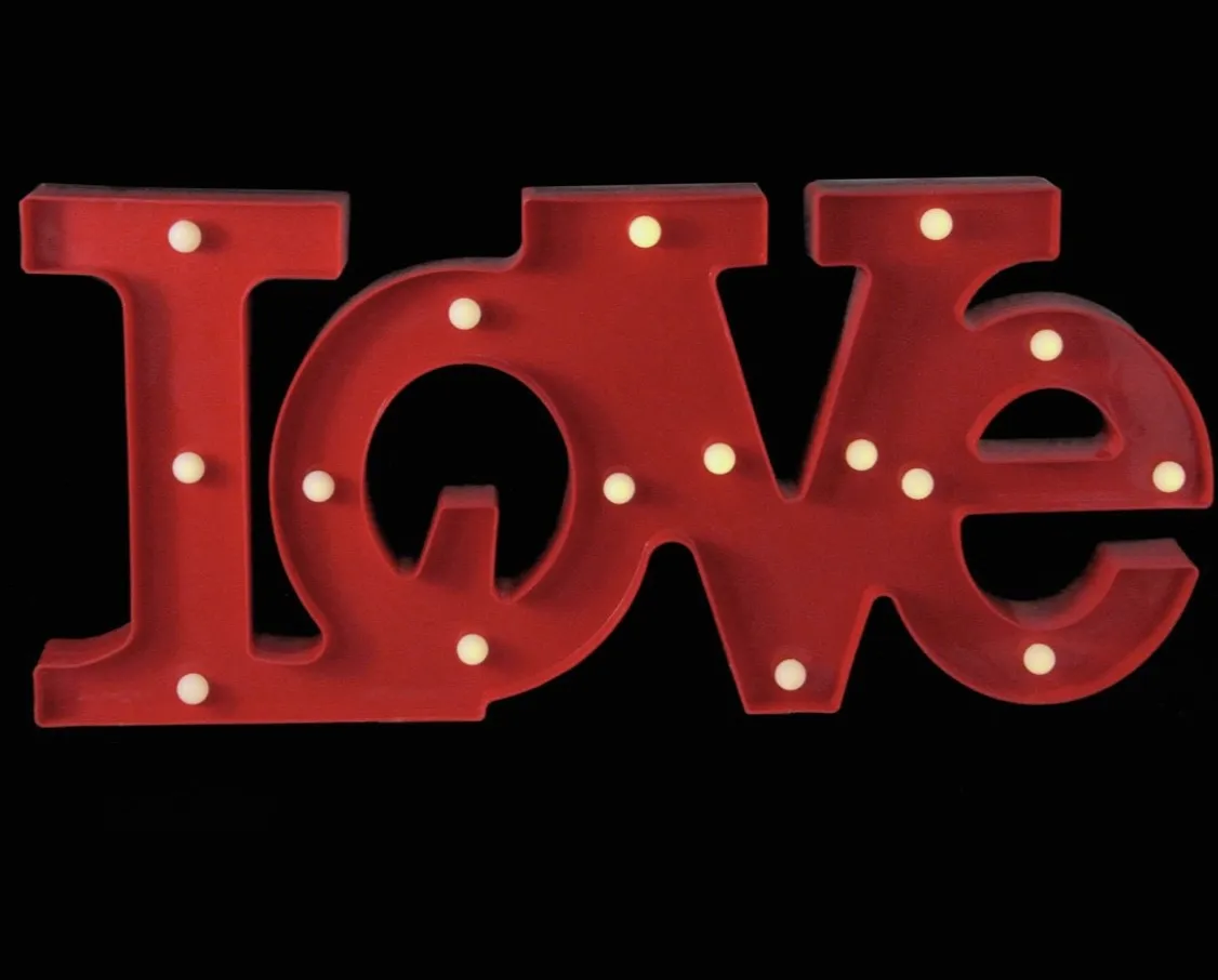 LED Marquee - Red LOVE Metal Decor