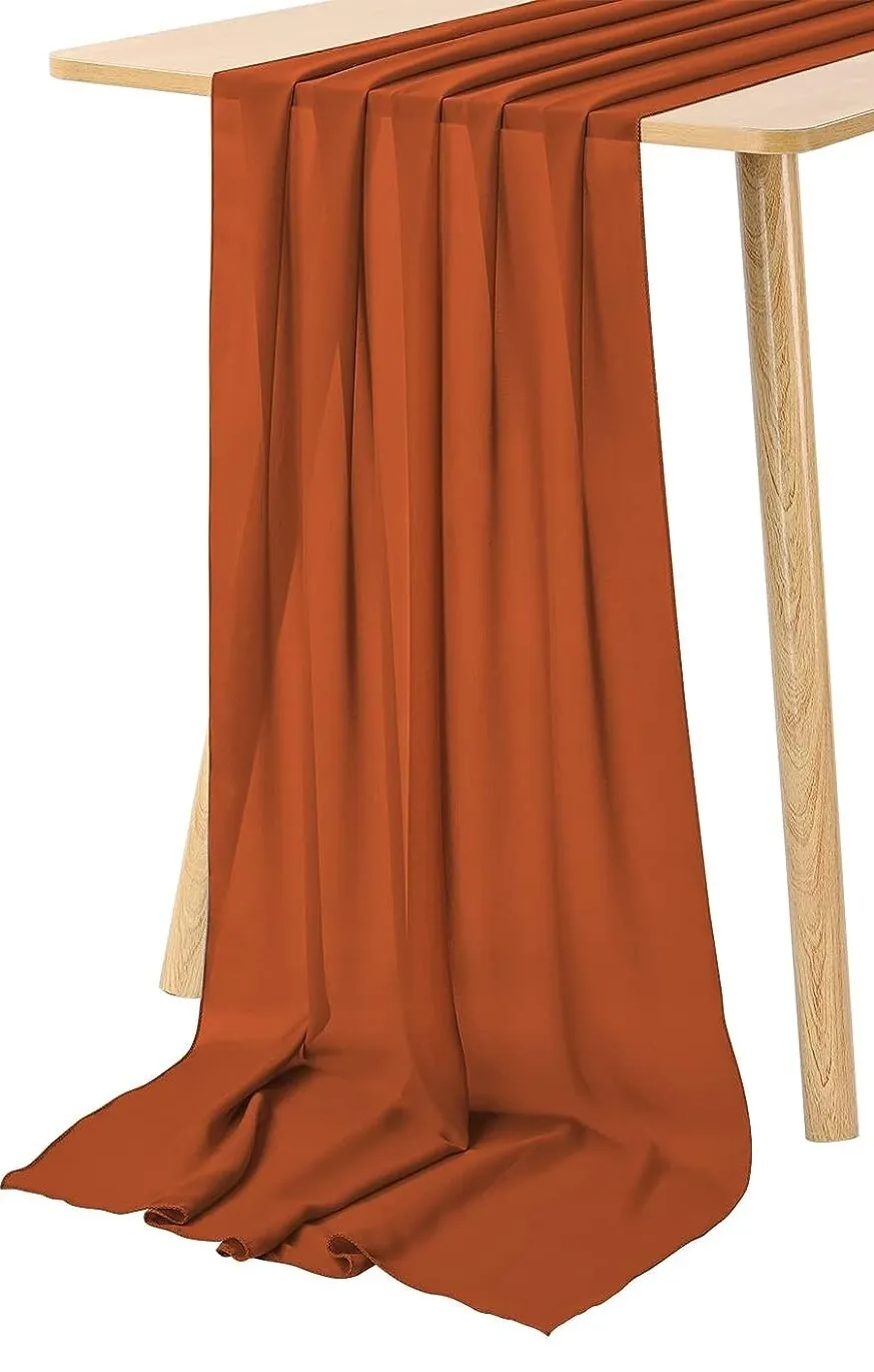 Table Runner 14" x 120" Chiffon - Terra Cotta