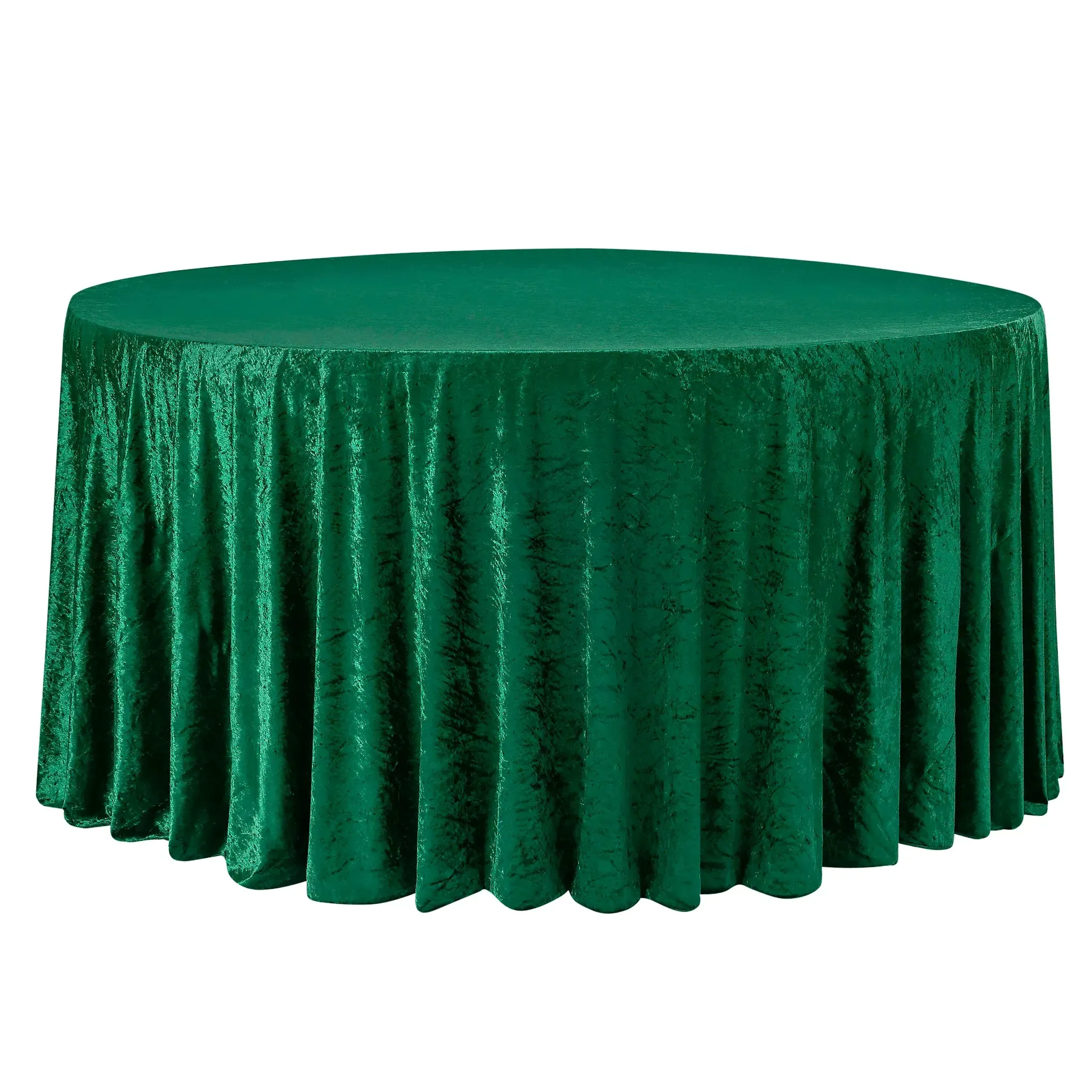 Tablecloth - Round 120" Velvet - Emerald Green