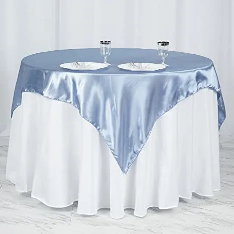 60" Satin Square Overlay - Light Blue