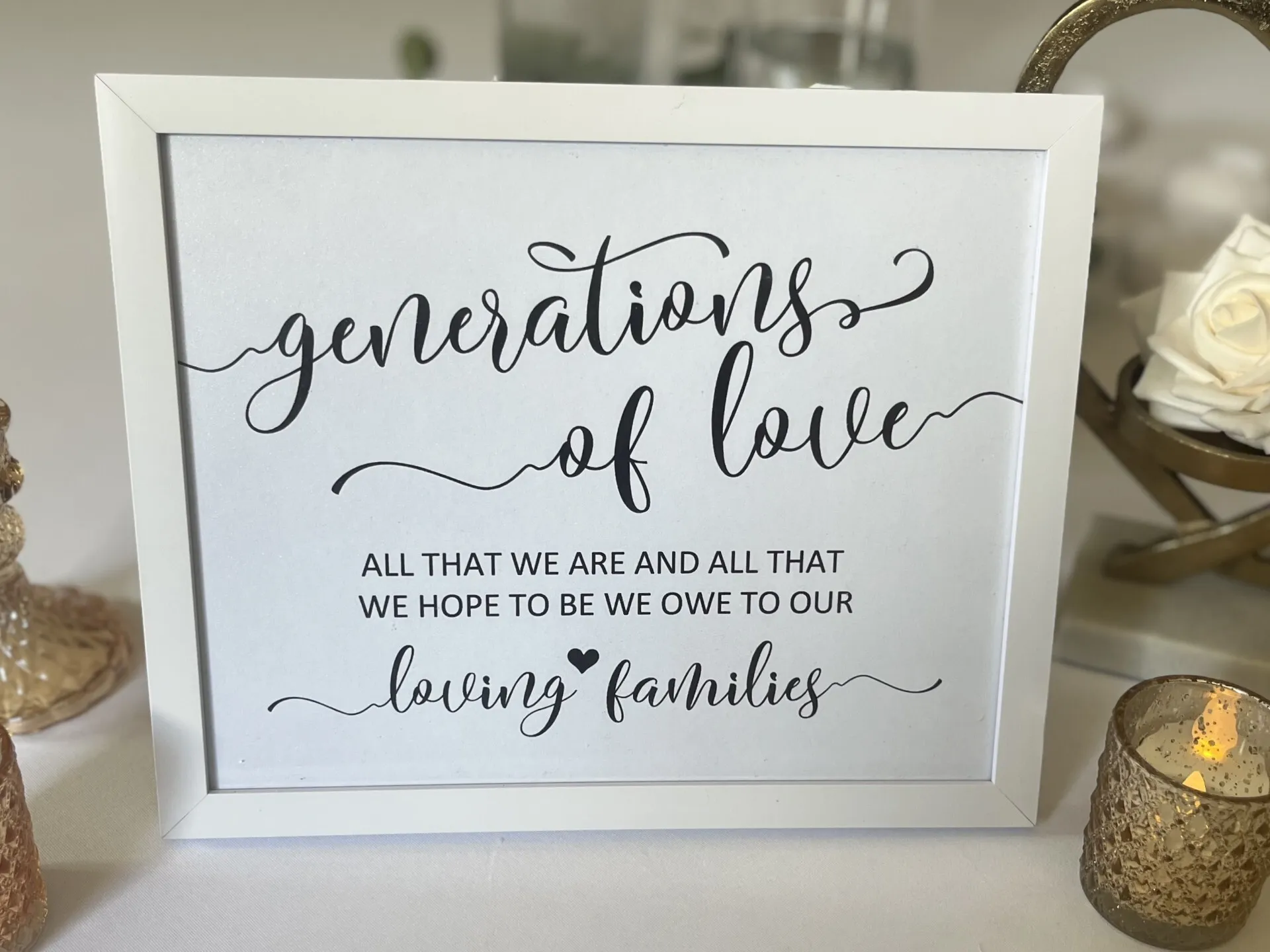 Sign - Generations of Love Wedding Sign