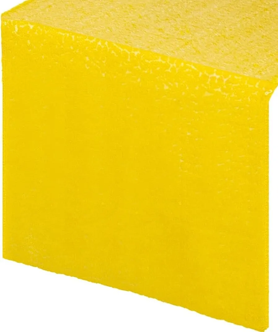 Table Runner 12" x 120" Sequin - Yellow