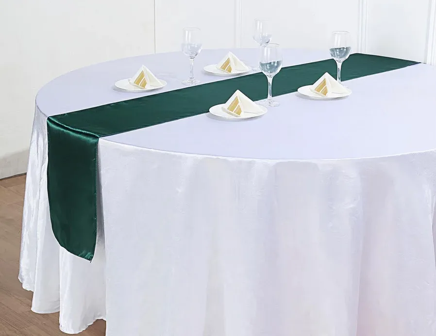 Table Runner 12" x 108" Satin - Hunter Green