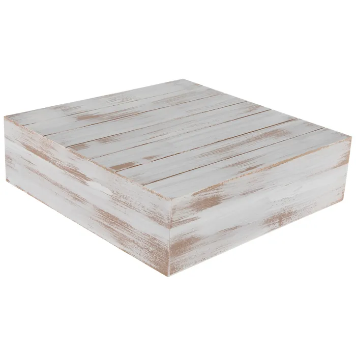 Cake Stand - Wooden Plank - White