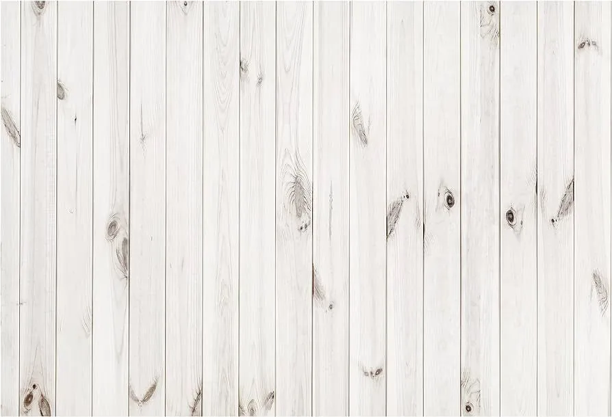 Backdrop - 8' x 8' White Wooden Background Curtain