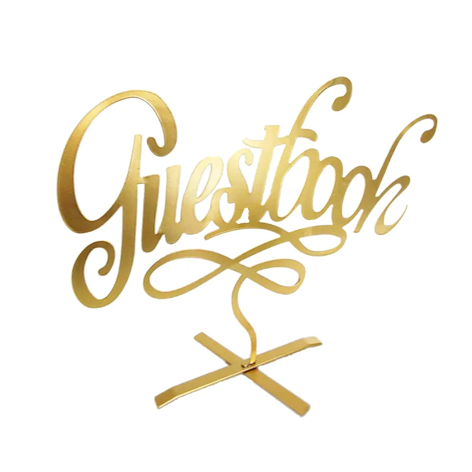 Sign - Guest Book - Gold Metal