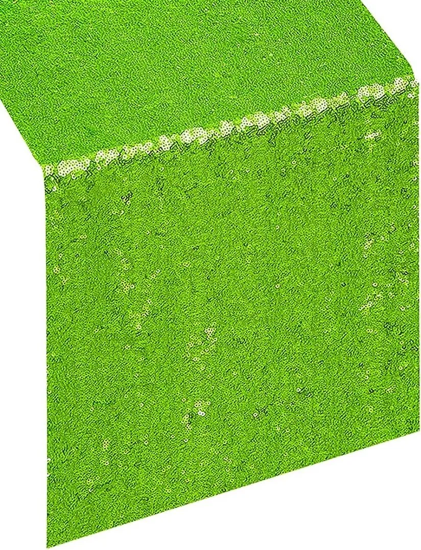 Table Runner 12" x 108" Sequin - Apple Green 