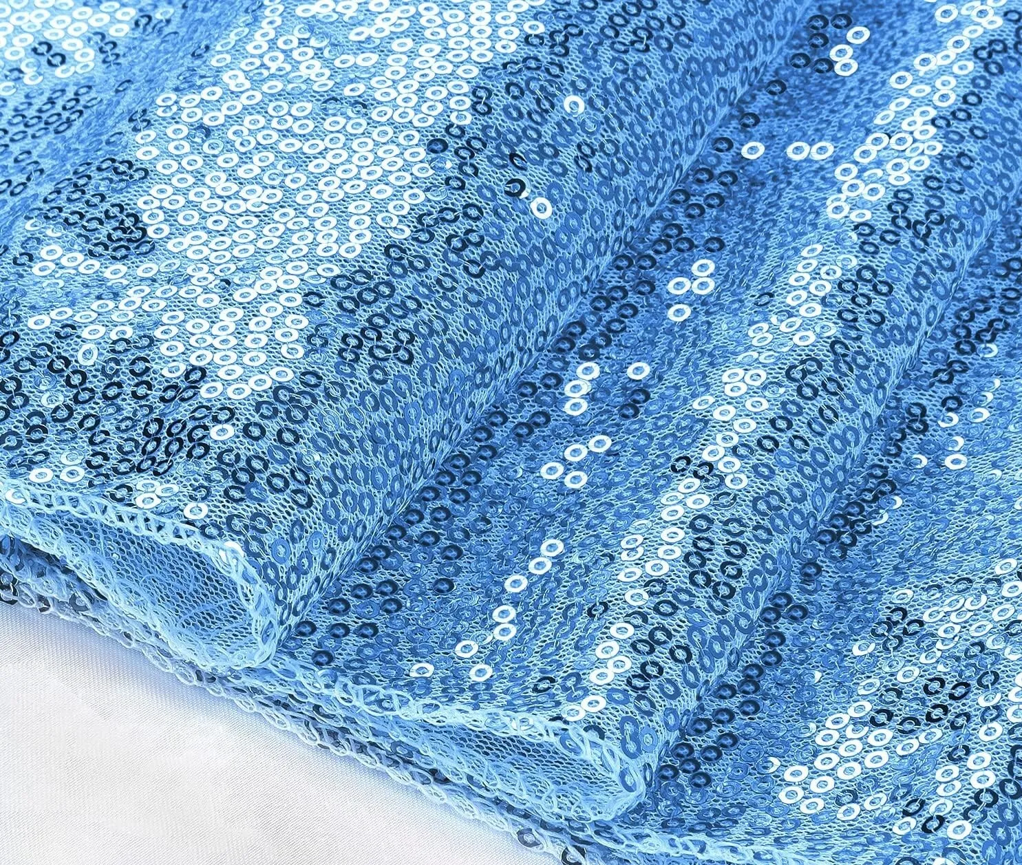 Table Runner 12" x 108" Sequin - Baby Blue 