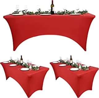 Tablecloth - 6' Spandex Rectangular Fit - Red