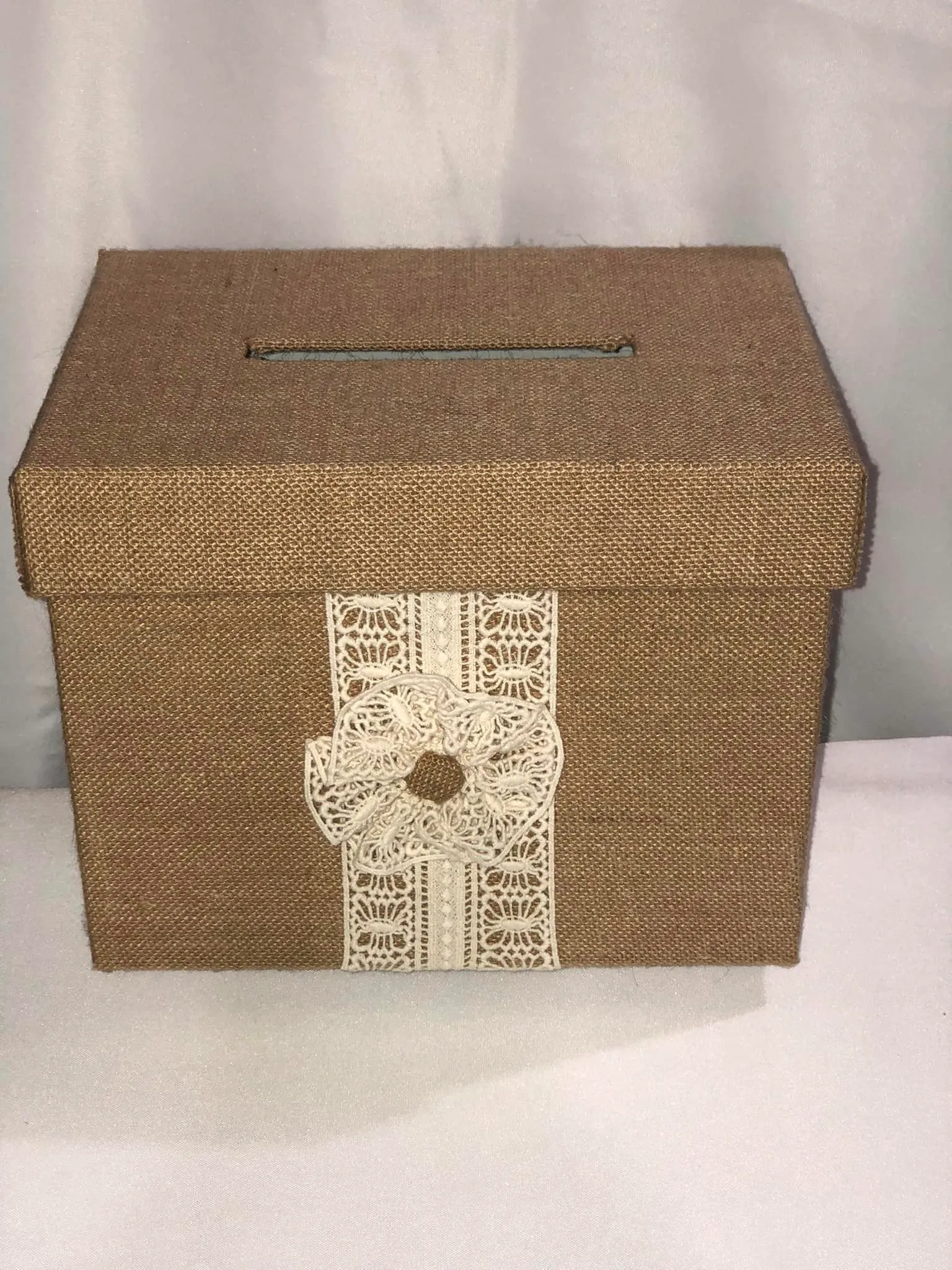 Card Box - Burlap and Lace