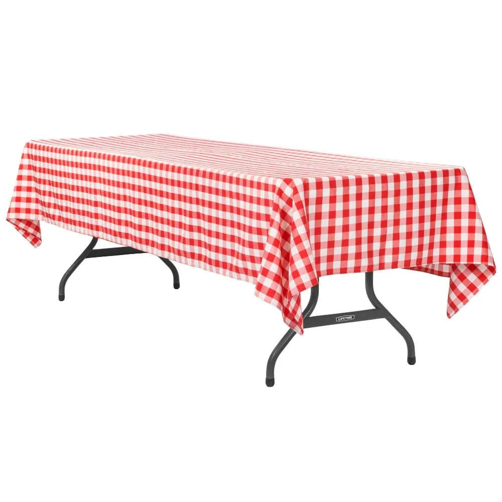 Tablecloth - Rectangular 60" x 120" Polyester - Gingham Checkered
