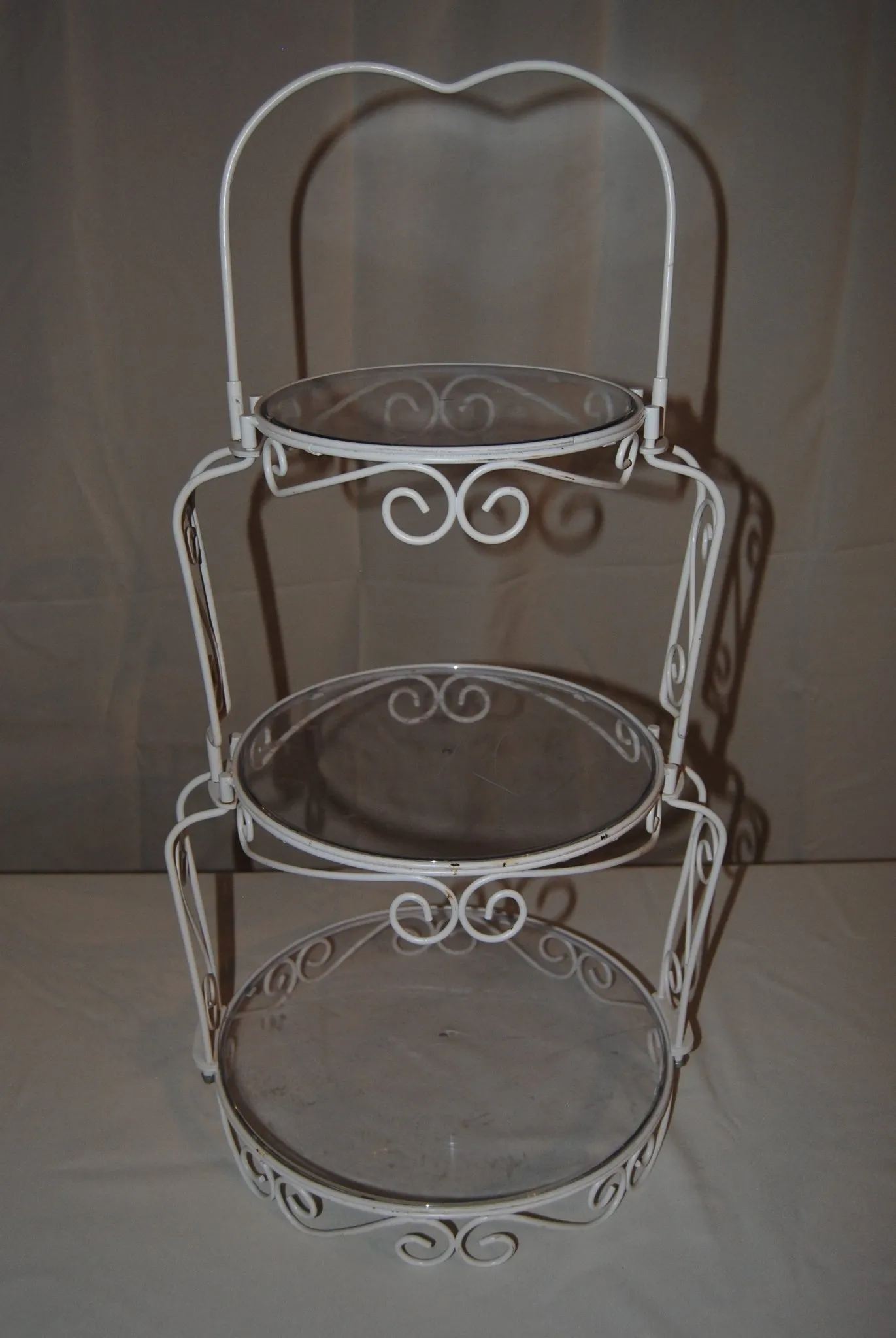 3 Tier White Serving Stand 26.5" Height