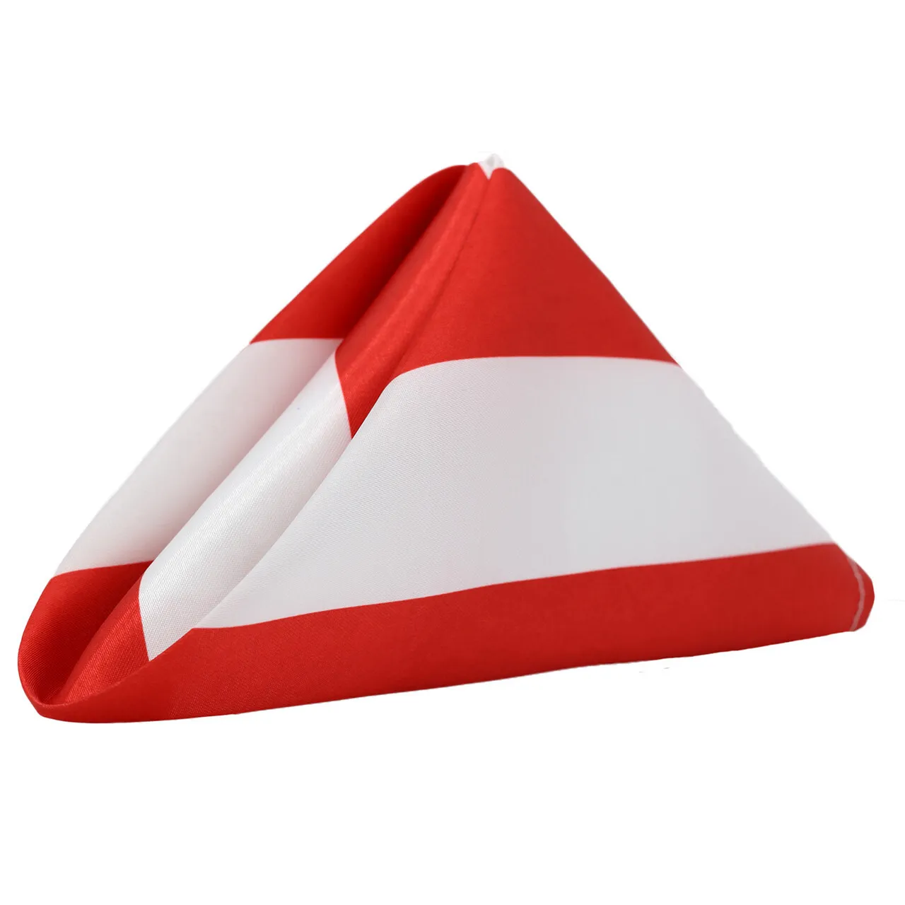 Napkin - 20" x 20" Satin - Red & White Stripe