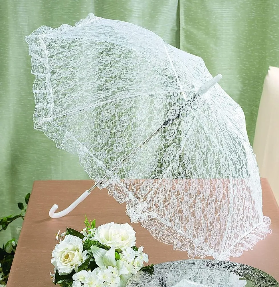 White Lace Parasol Umbrella