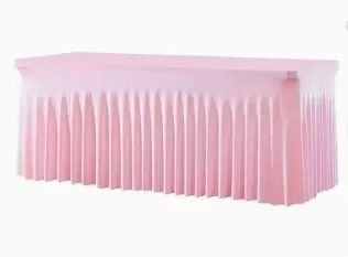 Tablecloth - 8' Spandex Rectangular Wavy - Pink