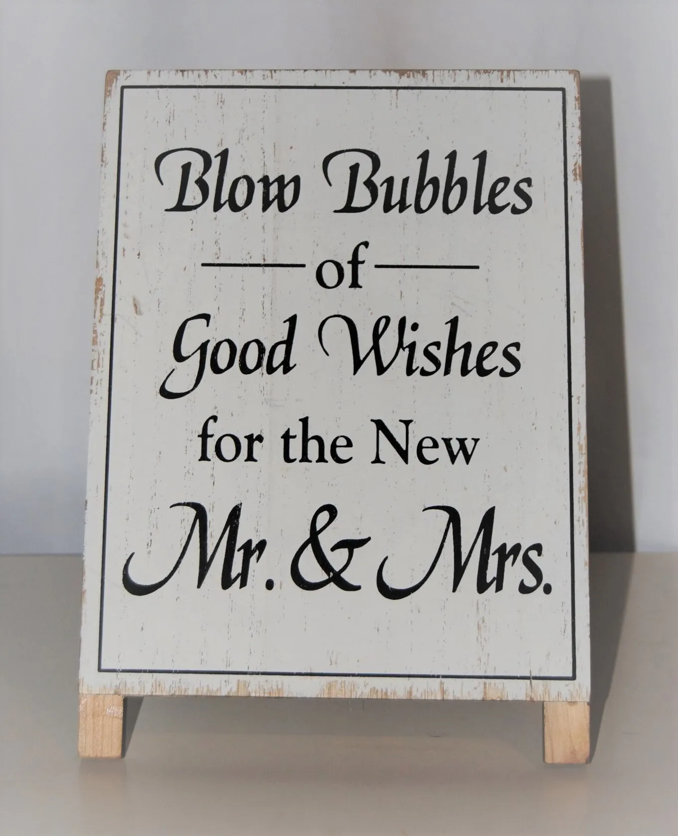 Sign - Blow Bubbles of Good Wishes For the New Mr. and Mrs.
