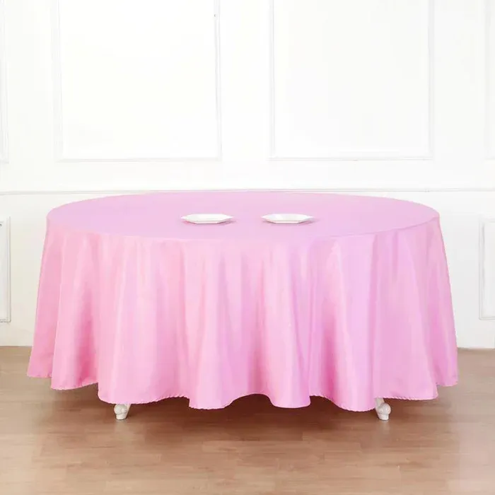 Tablecloth - Round 132" Polyester - Pink