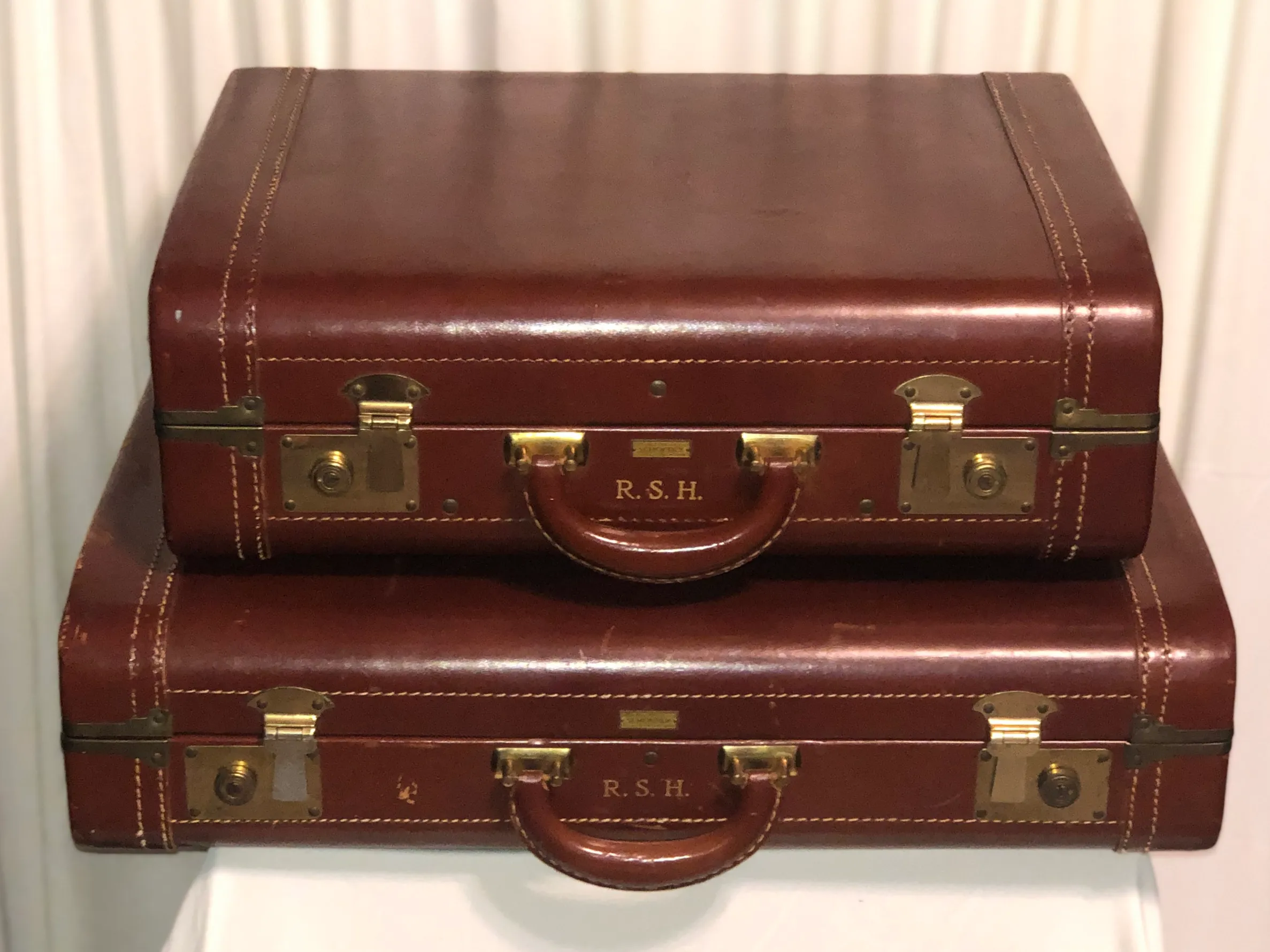 Luggage - Brown Vintage Schoenley 2 piece Set 