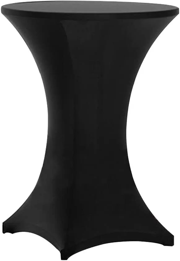Cocktail Table Cover 30" Round Spandex Fitted - Black