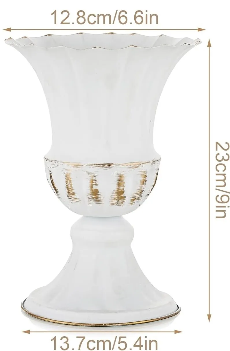 Pedestal Vase - White