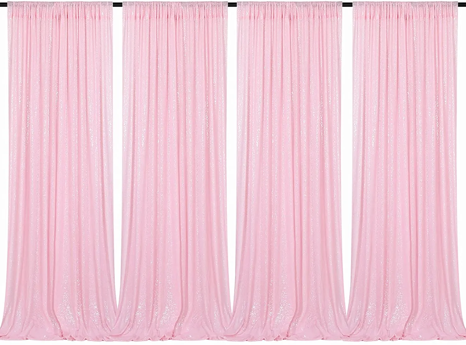 Curtain - 8' H x 2' W Sequin Backdrop - Pink